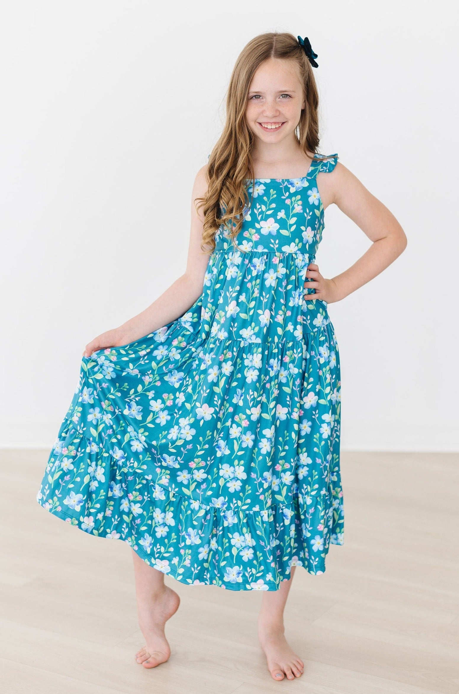 Girls' Floral Breeze Ruffle Maxi Dress Size: 4T Toddler by Mila & Rose Girls' Floral Breeze Ruffle Maxi Dress Size: 4T Toddler by Mila & Rose