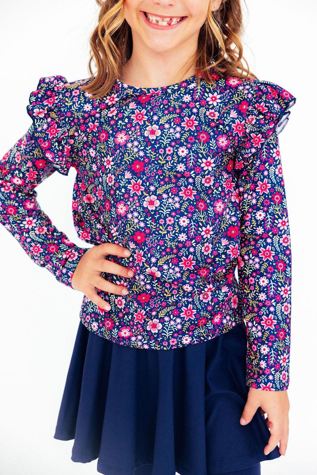 Flower Farm L/S Ruffle Tee-Mila & Rose ®