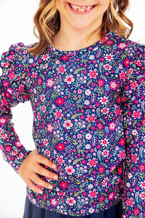 Flower Farm L/S Ruffle Tee-Mila & Rose ®