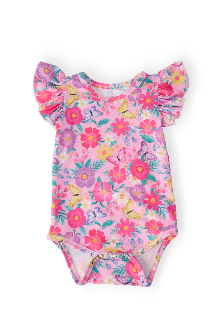 Fluttering Garden S/S Flutter Bodysuit-Mila & Rose ®