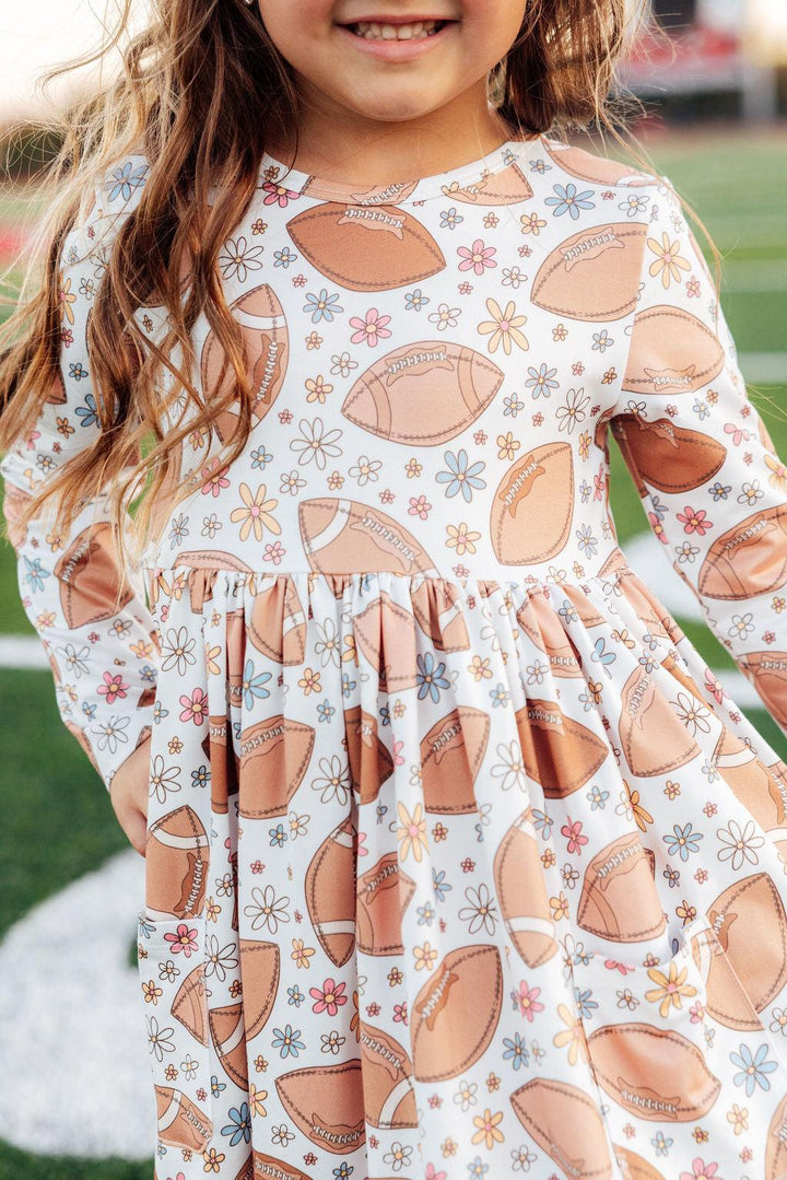 Football Friday L/S Pocket Twirl Dress-Mila & Rose ®