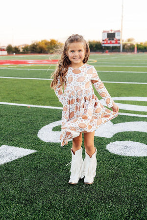 Football Friday L/S Pocket Twirl Dress-Mila & Rose ®