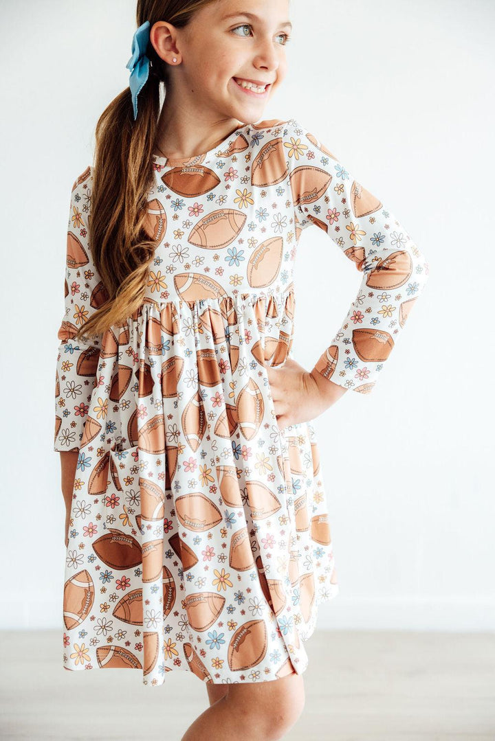 Football Friday L/S Pocket Twirl Dress-Mila & Rose ®