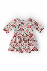 Footballs & Flowers 3/4 Sleeve Twirl Bodysuit-Mila & Rose ®
