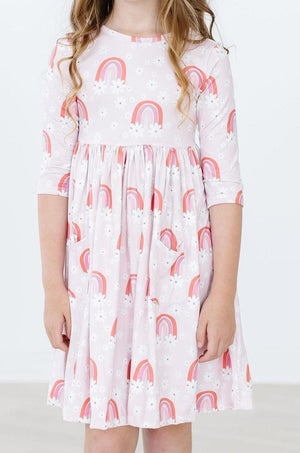 SALE Fun & Flowers 3/4 Sleeve Pocket Twirl Dress-Mila & Rose ®