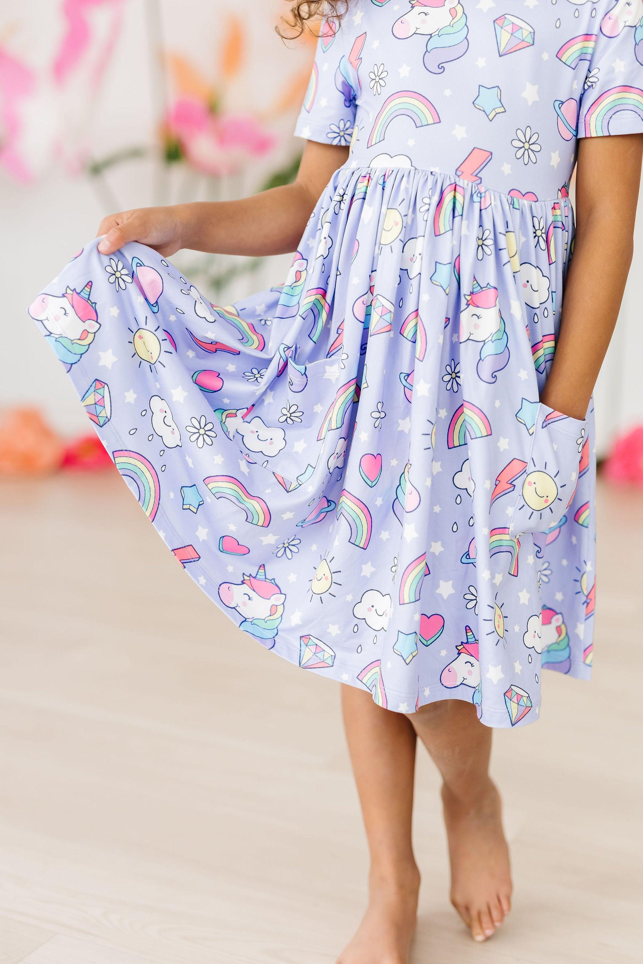 unicorn glitter dress Glitter Wing Unicorn Pastel Dress