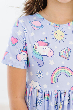Galactic Unicorns S/S Pocket Twirl Dress-Mila & Rose ®