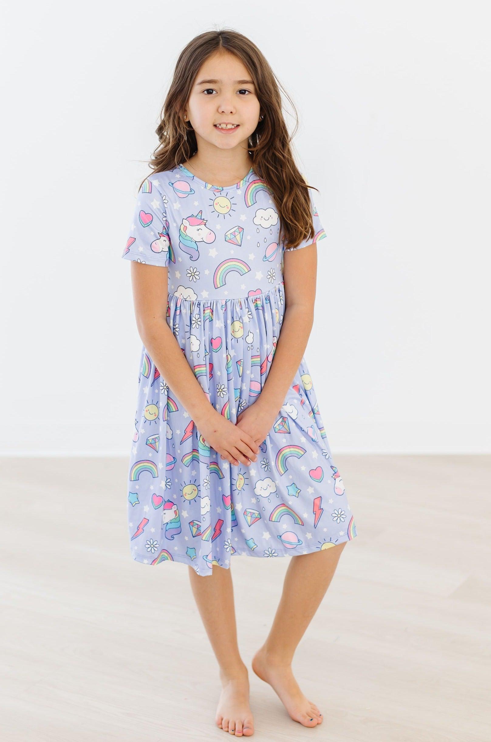 unicorn glitter dress Urban X Motel Finn Mini Dress in Disc Sequin Unicorn