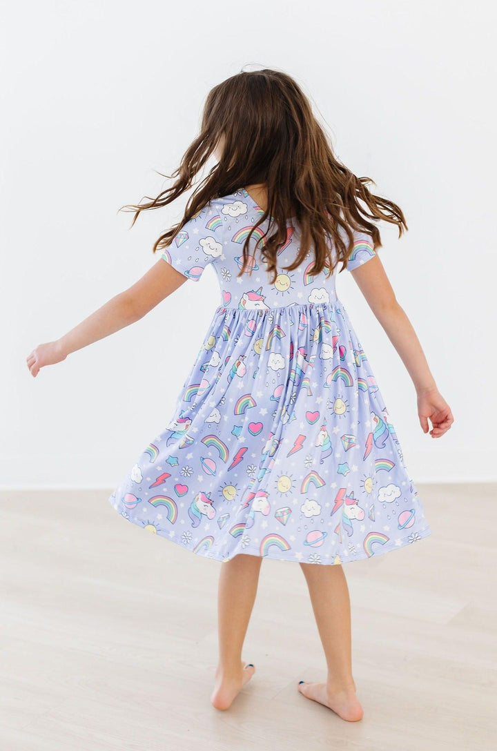 Galactic Unicorns S/S Pocket Twirl Dress-Mila & Rose ®