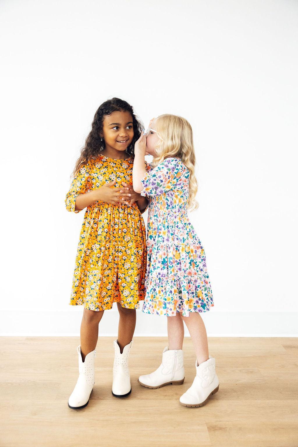 Garden Groove Smocked Ruffle Dress-Mila & Rose ®