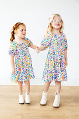 Garden Groove Smocked Ruffle Dress-Mila & Rose ®