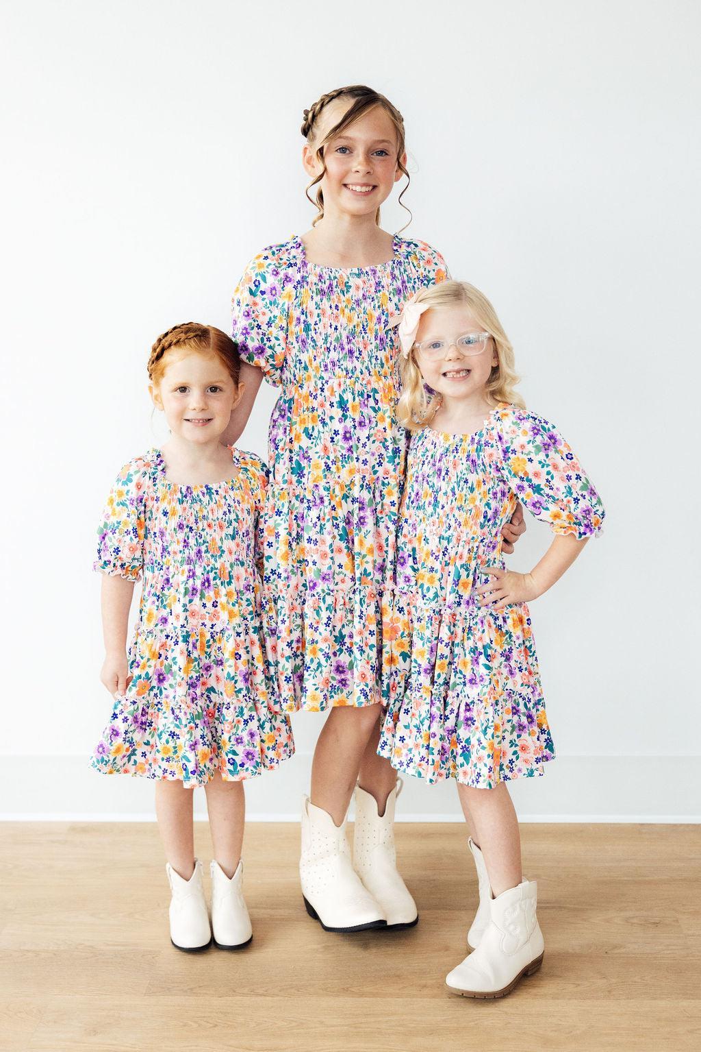 Garden Groove Smocked Ruffle Dress-Mila & Rose ®
