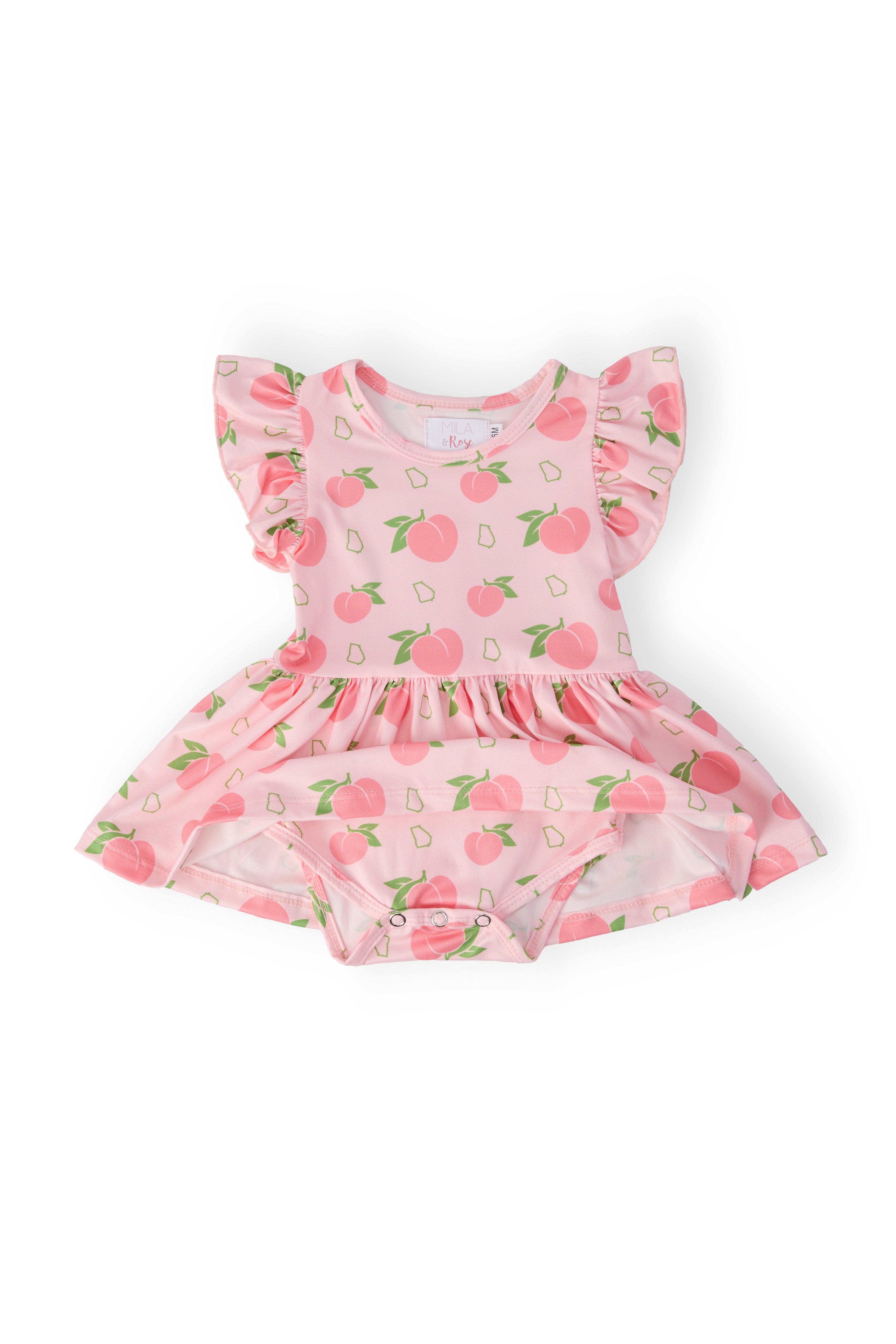 Georgia Peach S/S Flutter Twirl Bodysuit-Mila & Rose ®