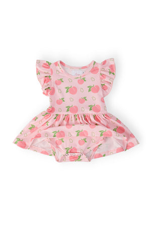 Georgia Peach S/S Flutter Twirl Bodysuit-Mila & Rose ®