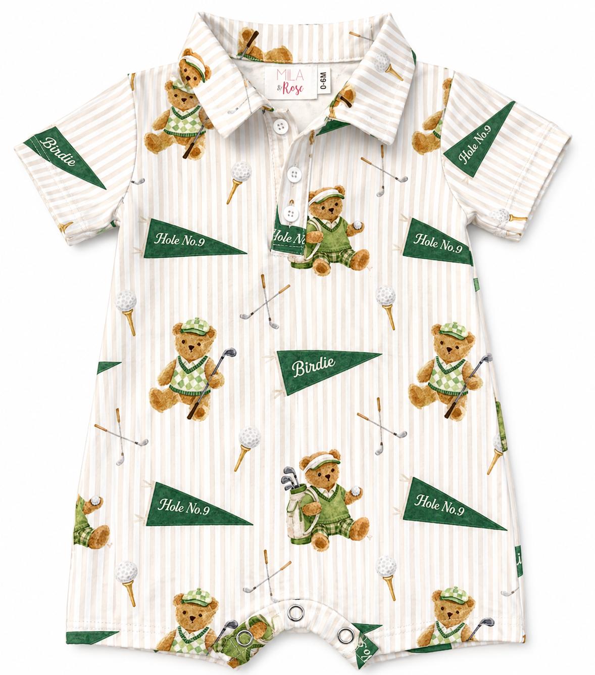 Golfing Bears Polo Shorty One-Piece-Mila & Rose ®