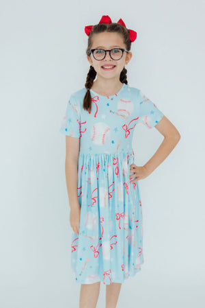 Grand Slam Glam S/S Pocket Twirl Dress-Mila & Rose ®