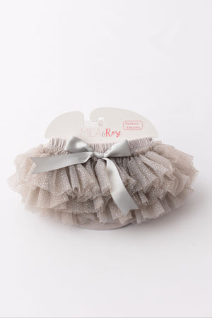 Gray & Silver Glitter Ruffle Tutu Bloomer-Mila & Rose ®