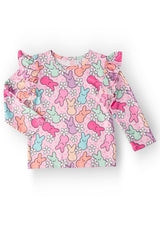 Hangin with My Peeps L/S Ruffle Tee-Mila & Rose ®