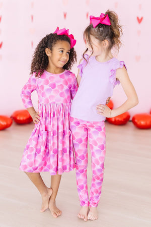 Happy Heart Day 3/4 Sleeve Pocket Twirl Dress-Mila & Rose ®
