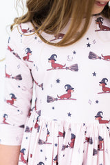Happy Howl-oween 3/4 Sleeve Pocket Twirl Dress-Mila & Rose ®