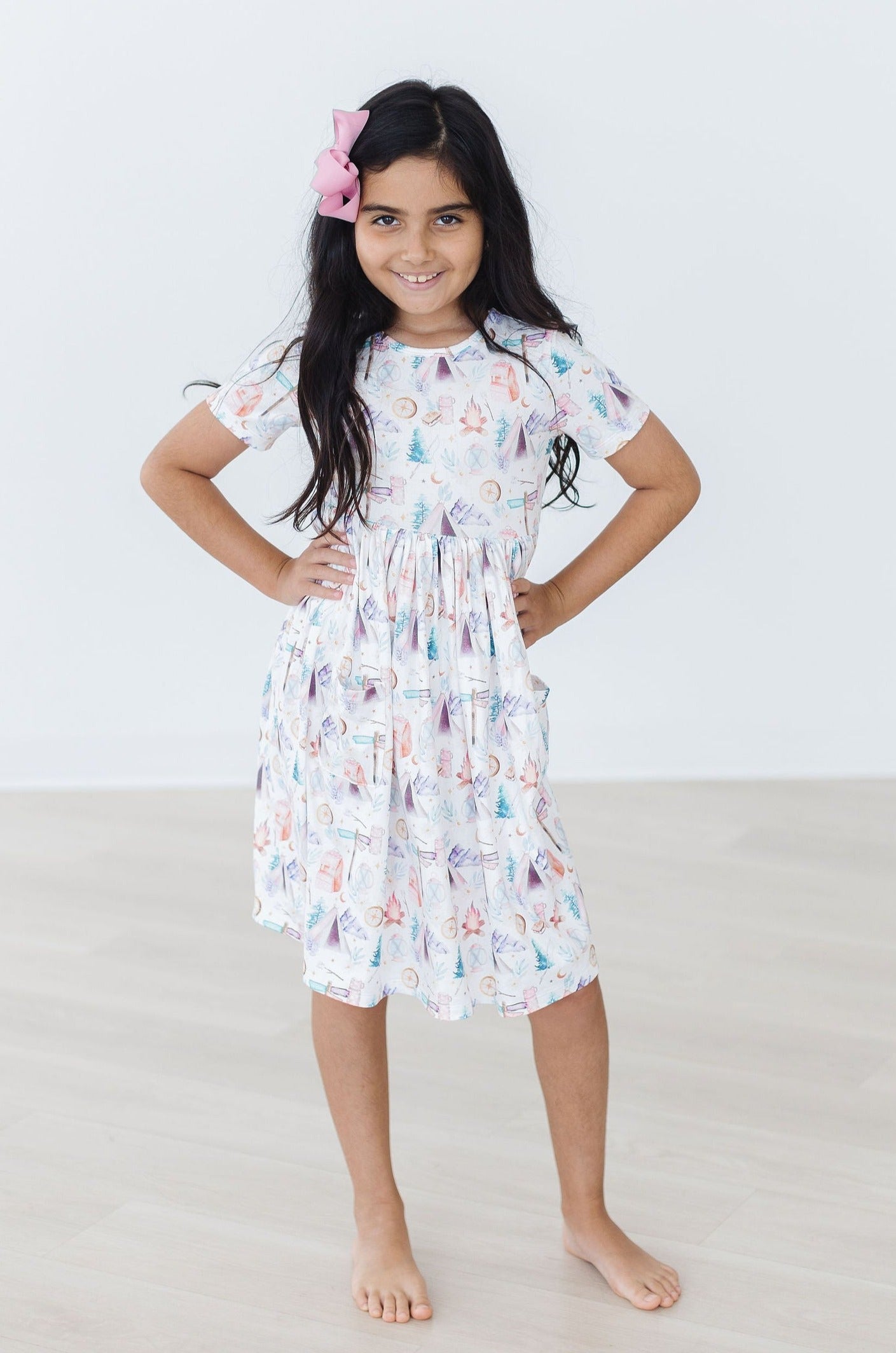 SALE Happy Camper S/S Pocket Twirl Dress-Mila & Rose ®