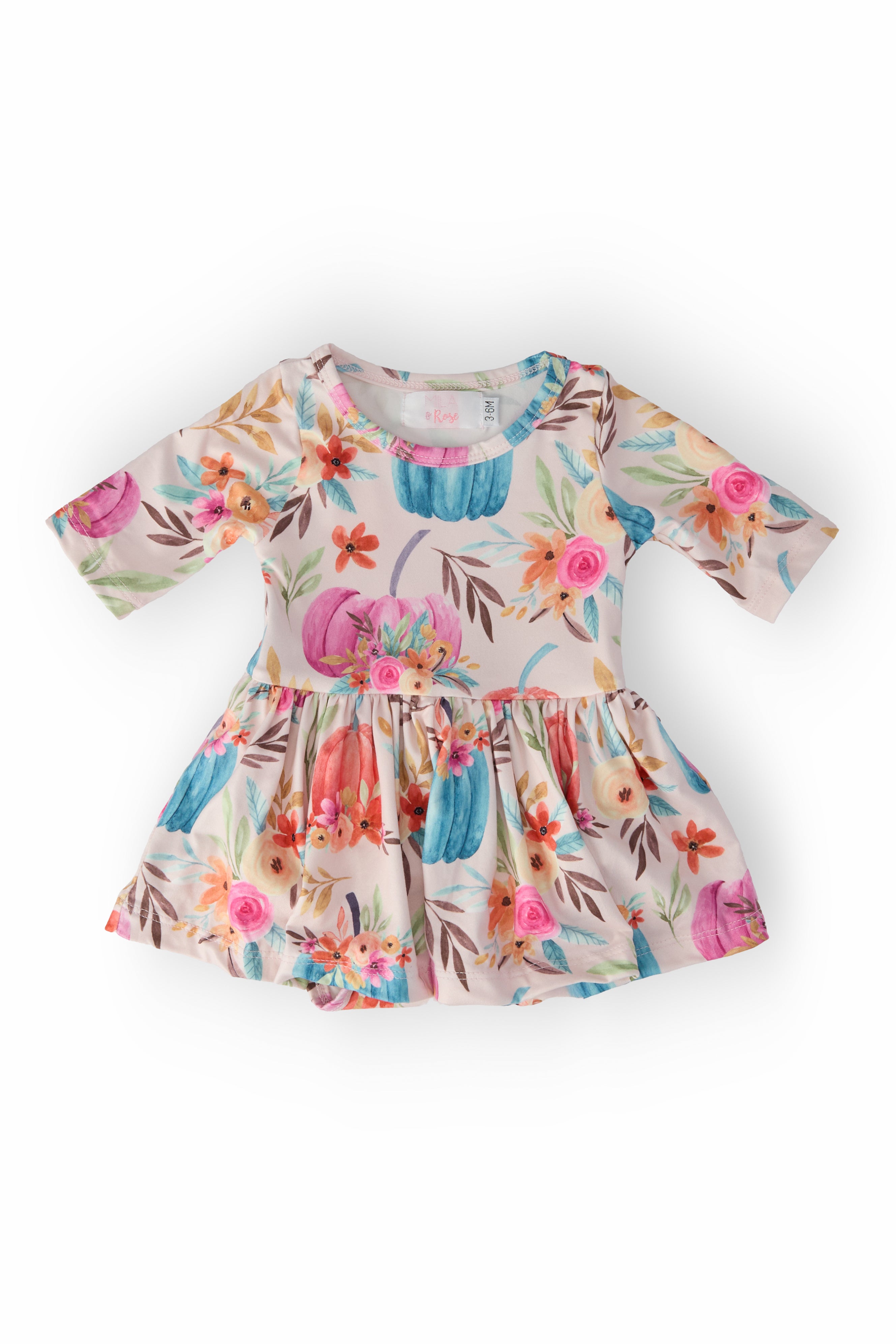 Harvest Blooms 3/4 Sleeve Twirl Bodysuit-Mila & Rose ®