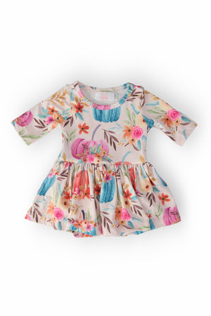Harvest Blooms 3/4 Sleeve Twirl Bodysuit-Mila & Rose ®