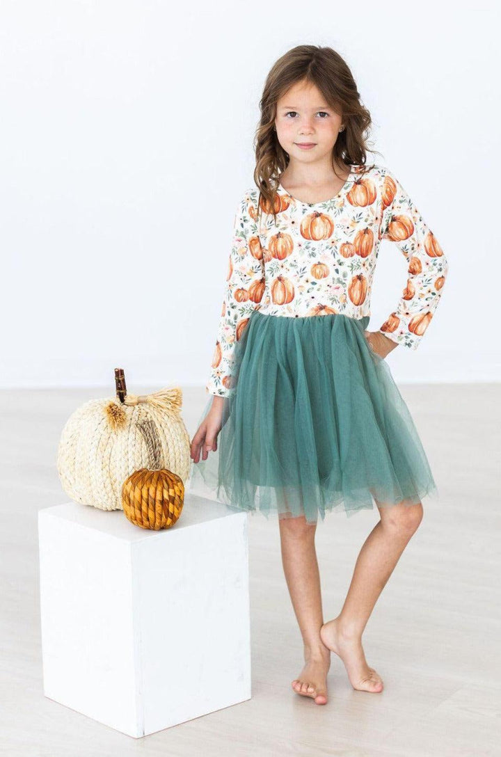 Harvest Florals L/S Tutu Dress-Mila & Rose ®