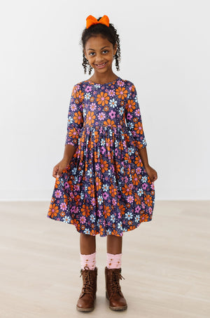 Haunted Garden 3/4 Sleeve Pocket Twirl Dress-Mila & Rose ®