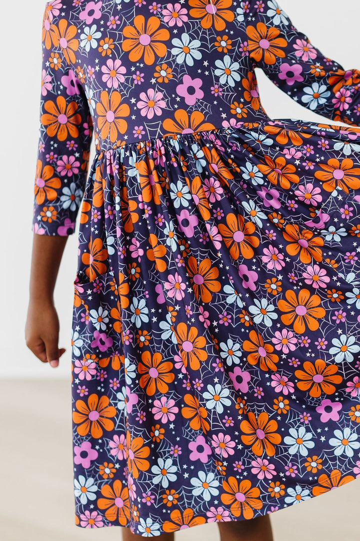 Haunted Garden 3/4 Sleeve Pocket Twirl Dress-Mila & Rose ®