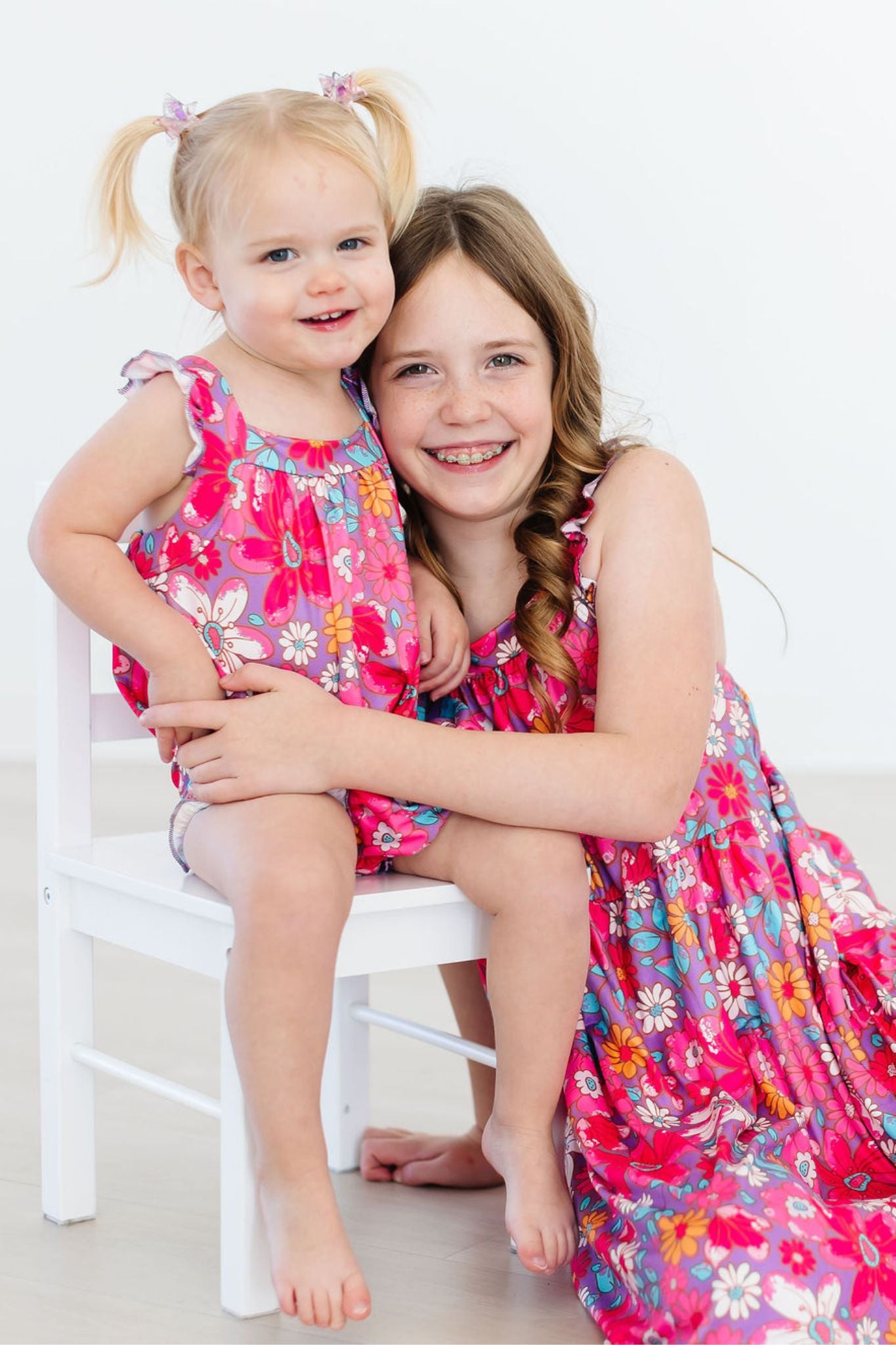 Hawaiian Floral Ruffle Cross Back Romper-Mila & Rose ®