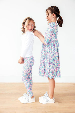 Head in the Clouds 3/4 Sleeve Pocket Twirl Dress-Mila & Rose ®