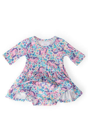 Head in the Clouds 3/4 Sleeve Twirl Bodysuit-Mila & Rose ®