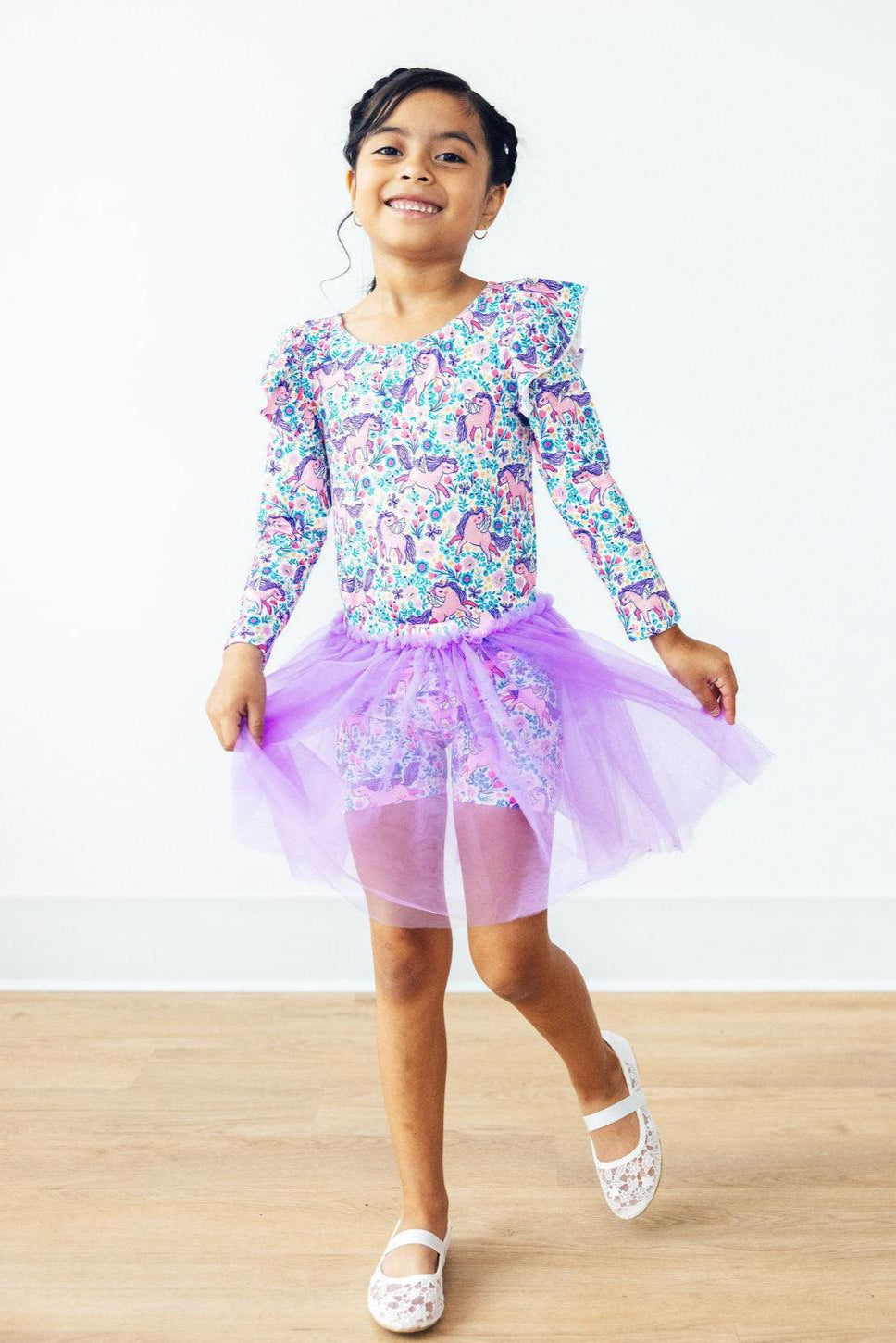 Head in the Clouds L/S Flutter Sleeve Leotard-Mila & Rose ®