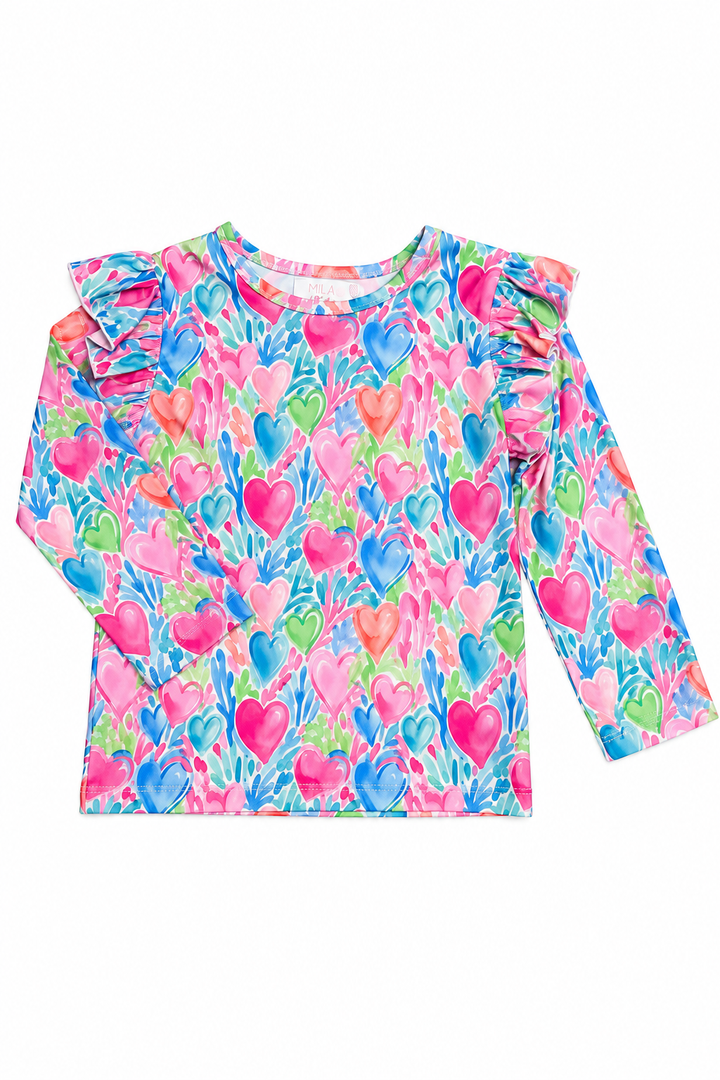 Heart Garden L/S Ruffle Tee