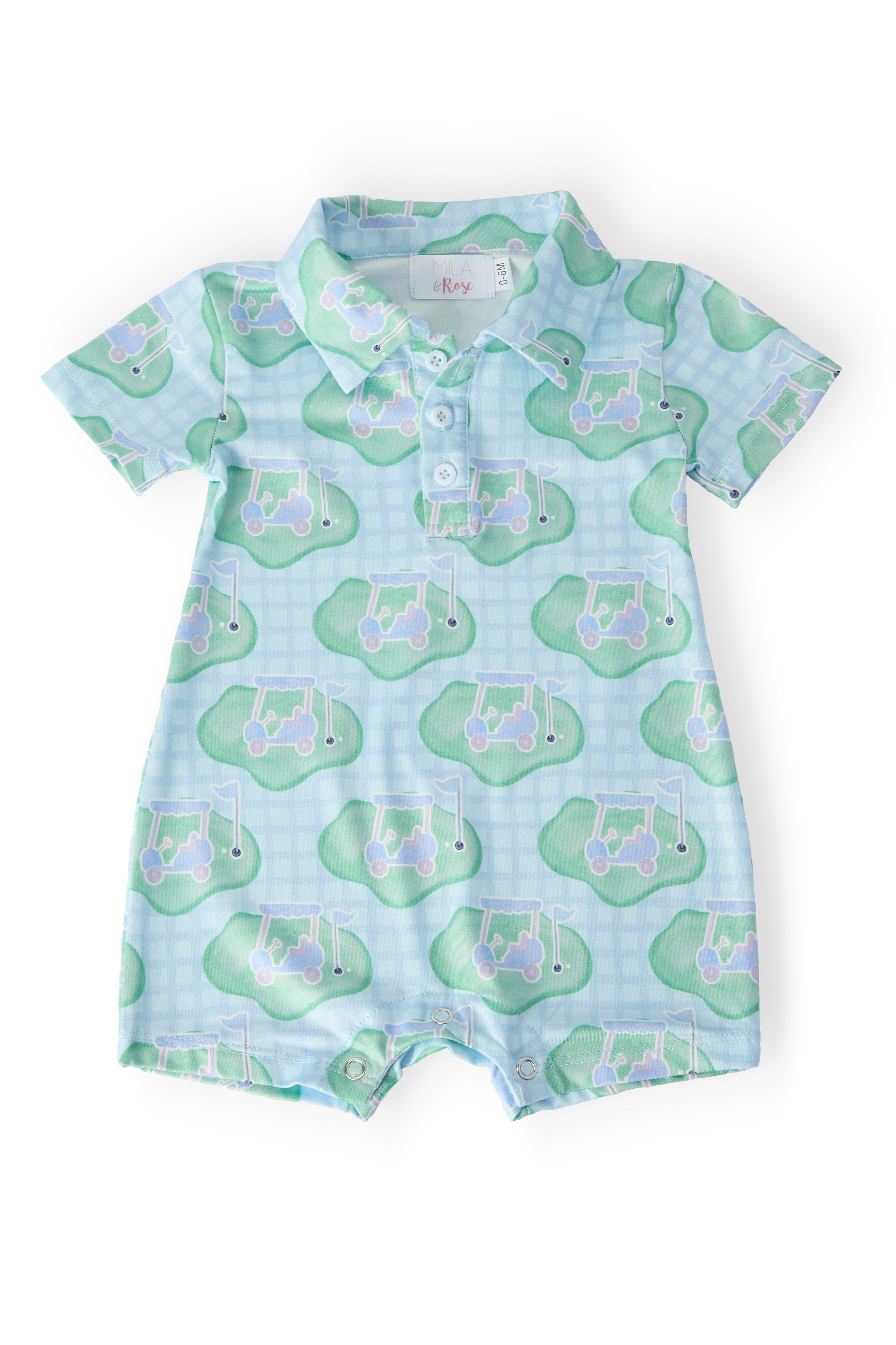 He's On The Green Polo Shorty One-Piece-Mila & Rose ®
