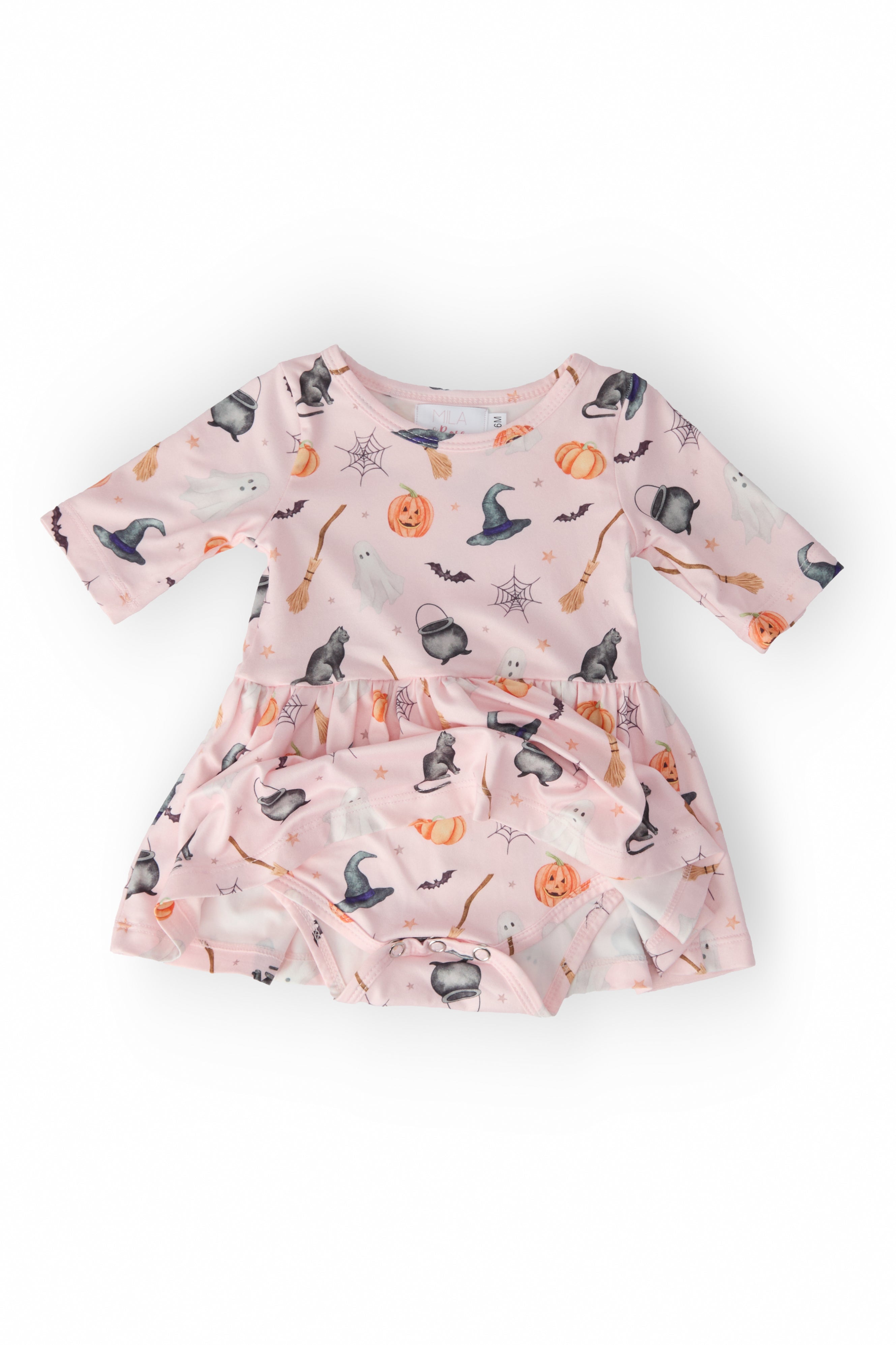Hey Boo 3/4 Sleeve Twirl Bodysuit-Mila & Rose ®