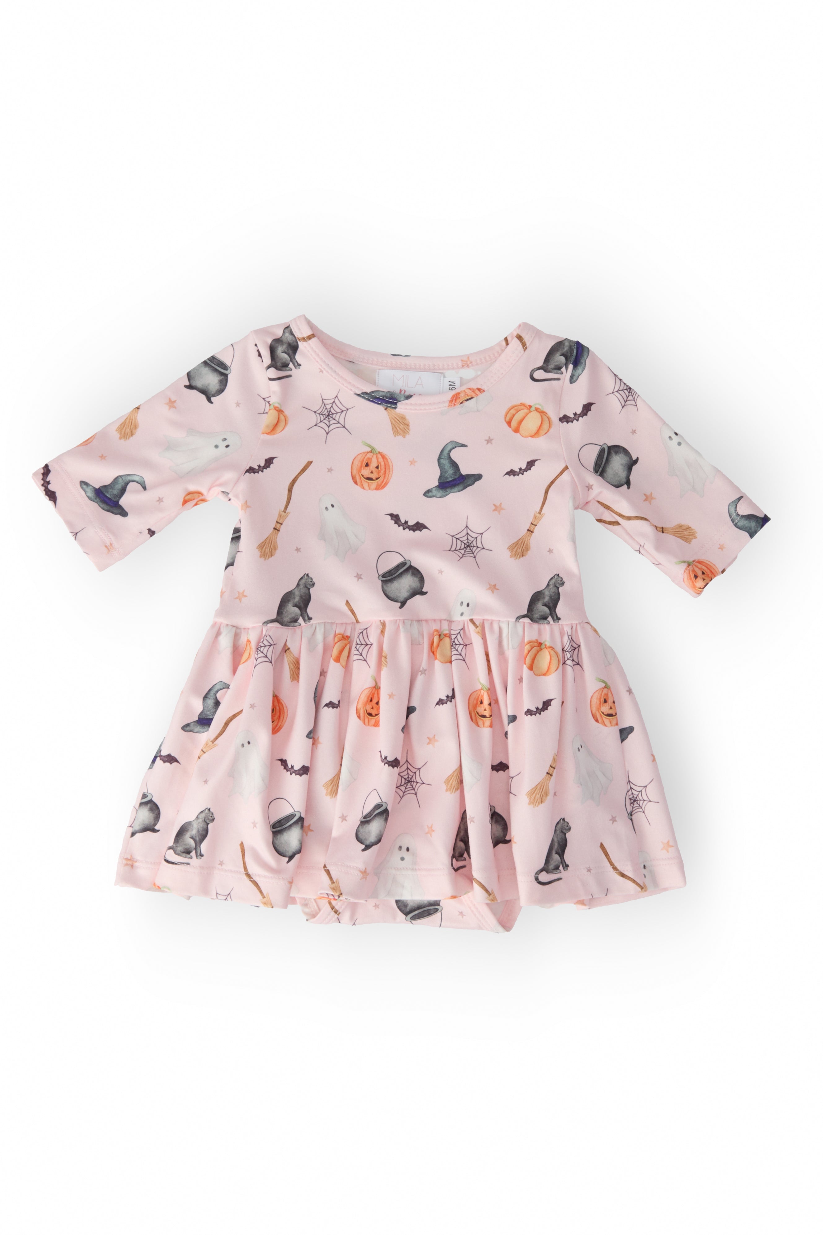 Hey Boo 3/4 Sleeve Twirl Bodysuit-Mila & Rose ®