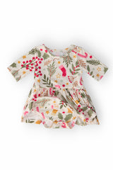 Holly Jolly Christmas 3/4 Sleeve Twirl Bodysuit-Mila & Rose ®