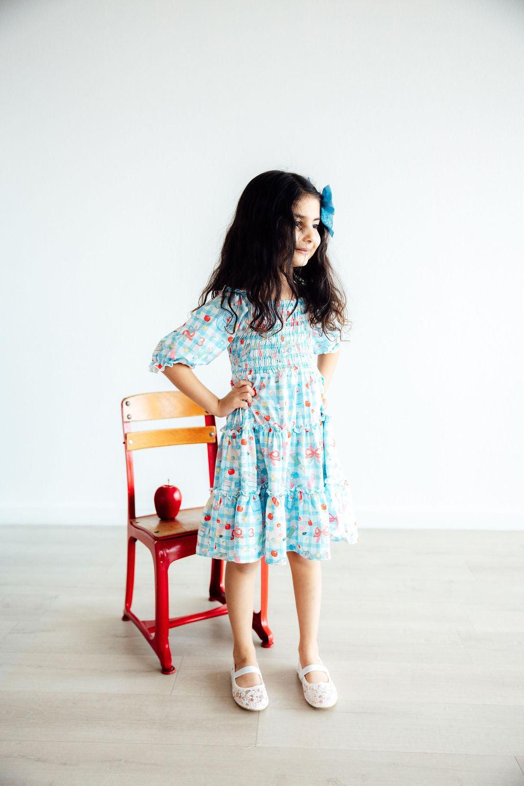 green emerald velvet dress Green Gingham Cindy Mini Dress main image 0