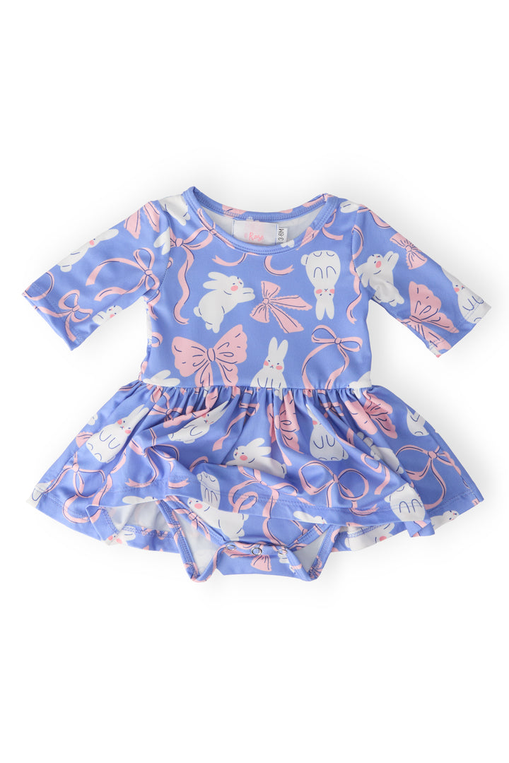 Hop, Skip & Twirl 3/4 Sleeve Twirl Bodysuit-Mila & Rose ®