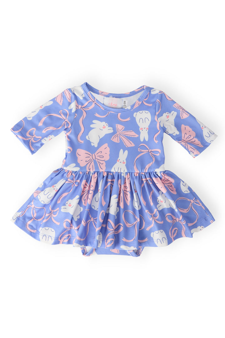 Hop, Skip & Twirl 3/4 Sleeve Twirl Bodysuit-Mila & Rose ®