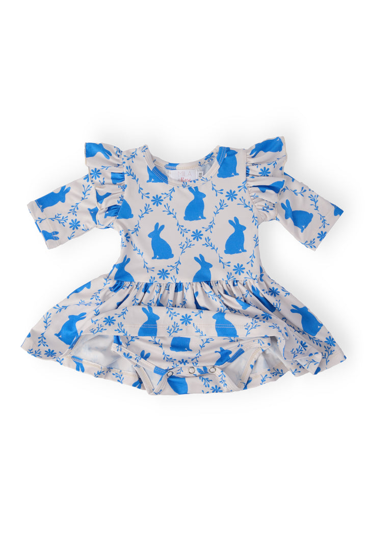 Hop 'til You Drop 3/4 Sleeve Twirl Flutter Bodysuit-Mila & Rose ®