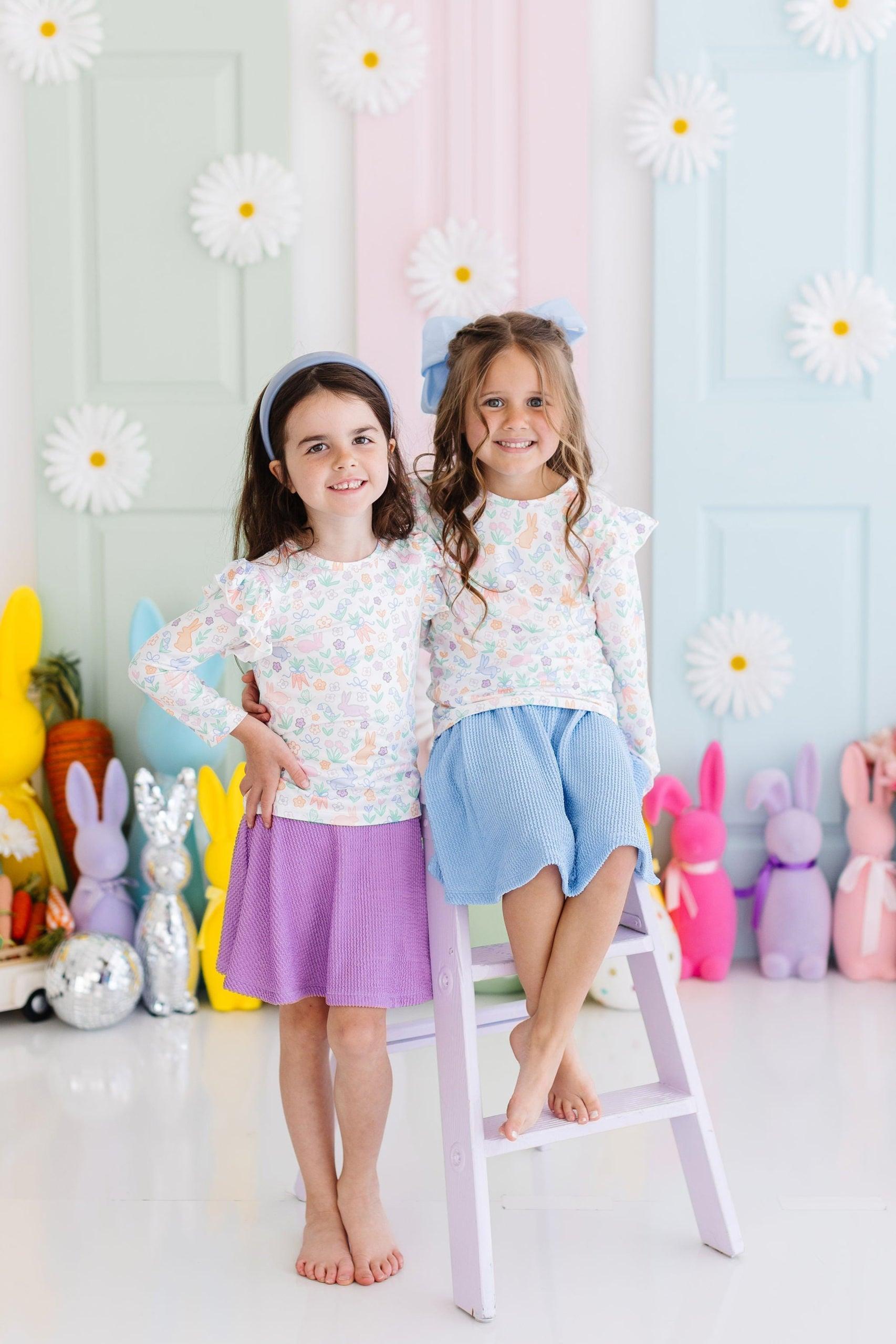 Hoppy Easter L/S Ruffle Tee-Mila & Rose ®