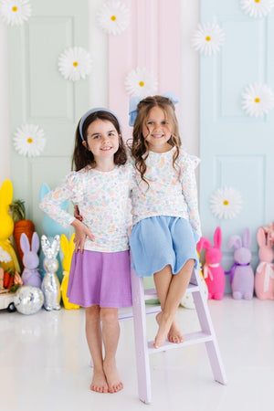 Hoppy Easter L/S Ruffle Tee-Mila & Rose ®