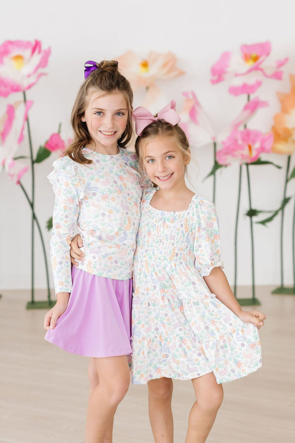 Girls' Hoppy Easter Smocked Ruffle Dress Size: 4T Toddler By Mila & Rose