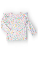 Hoppy Easter L/S Ruffle Tee-Mila & Rose ®