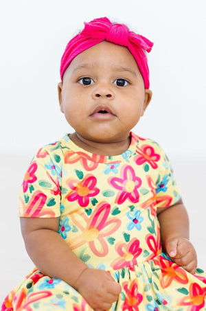 Hot Pink Cable Knit Nylon Headwrap-Mila & Rose ®