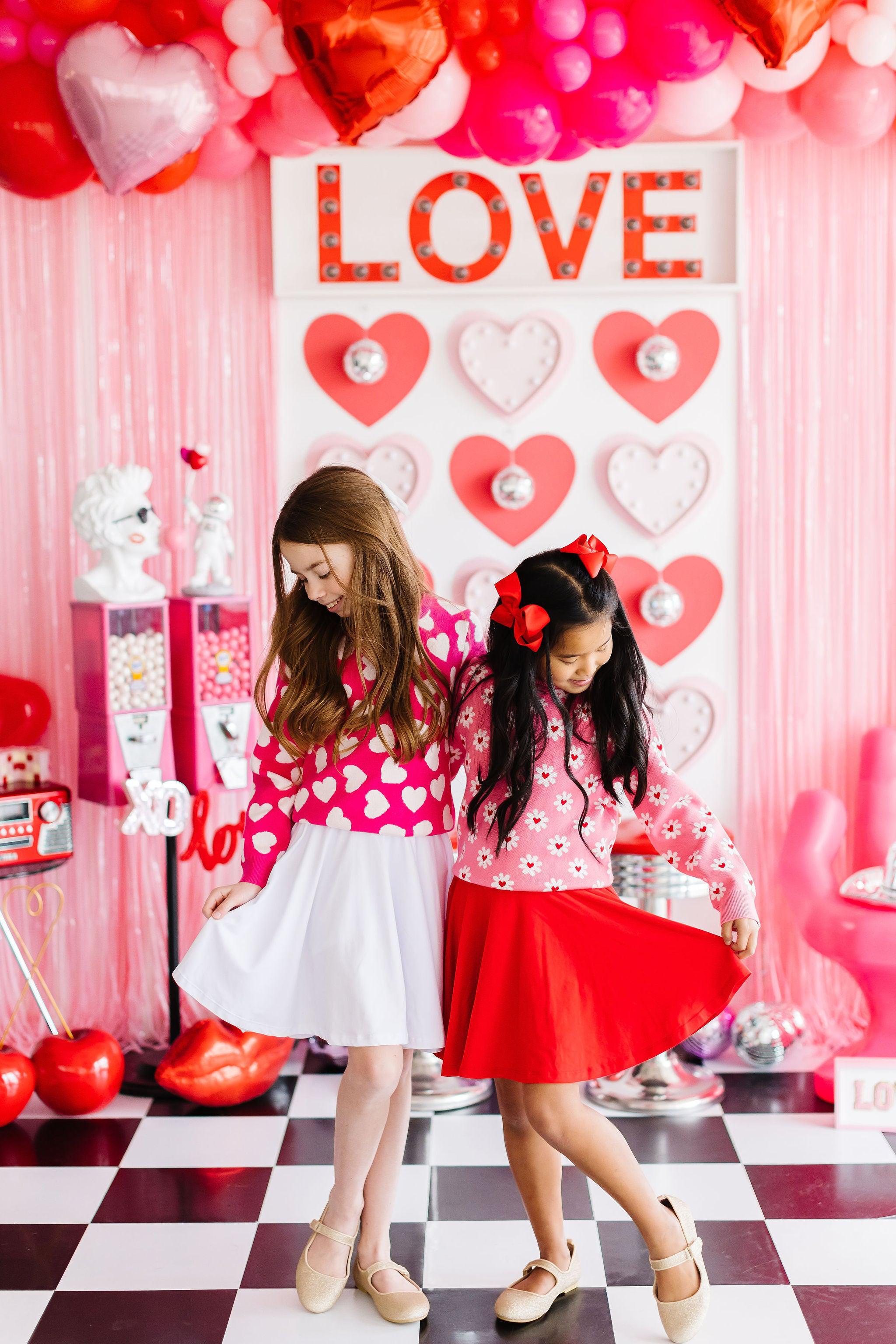Hot Pink Hearts Sweater-Mila & Rose ®