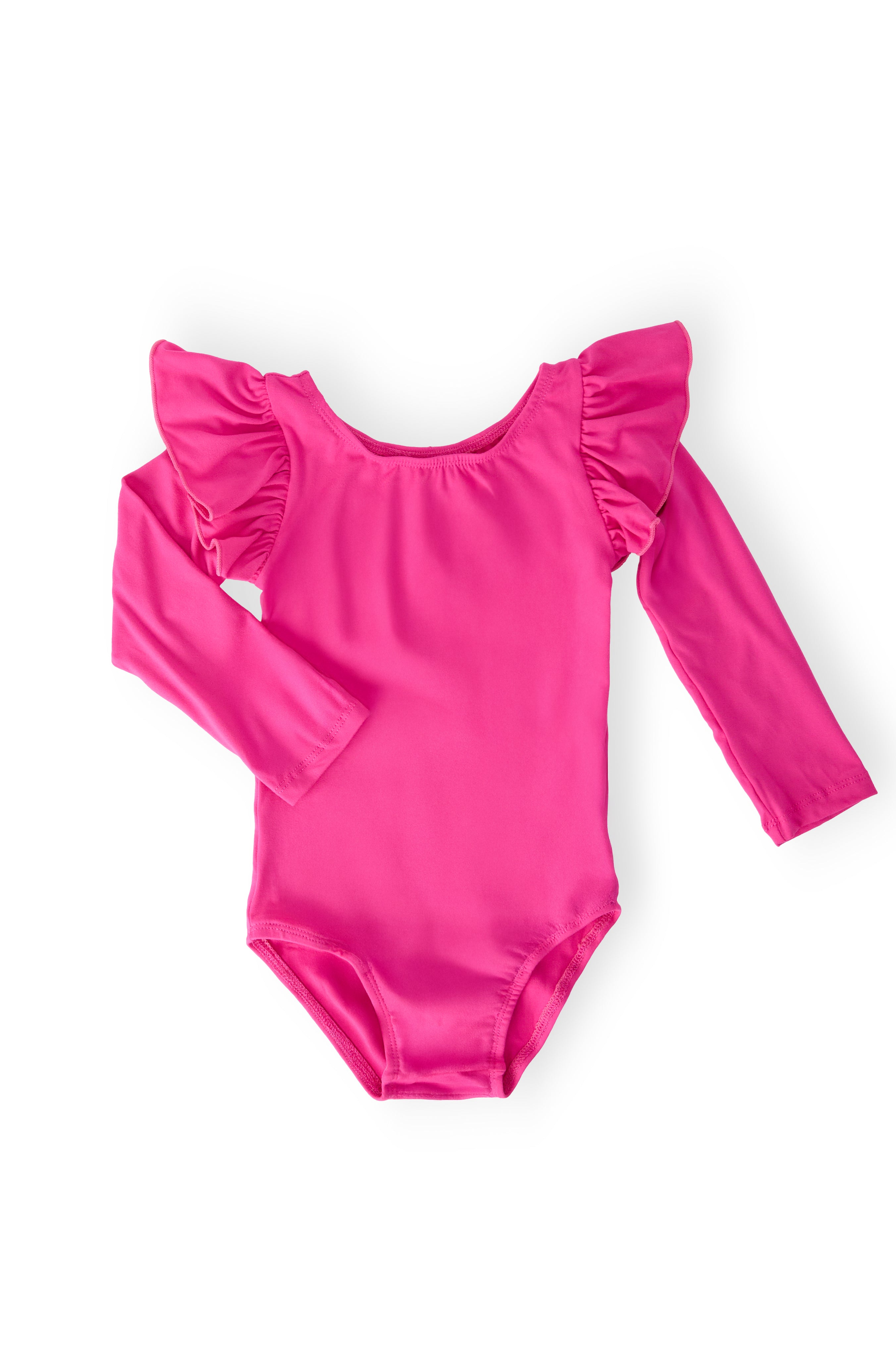Hot Pink L/S Flutter Sleeve Leotard-Mila & Rose ®